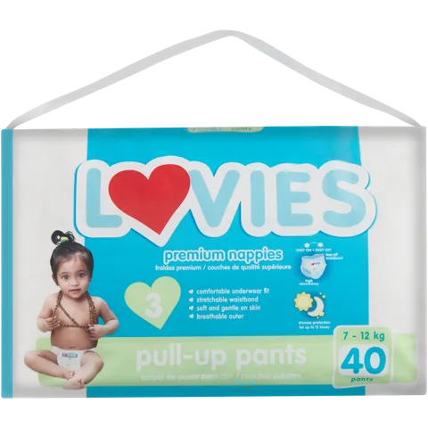 DIAPERS PULL UP PANTS 3 LOVIES 40S