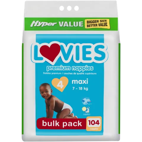 DIAPERS BULK PACK MAXI HYPER VALUE 104S