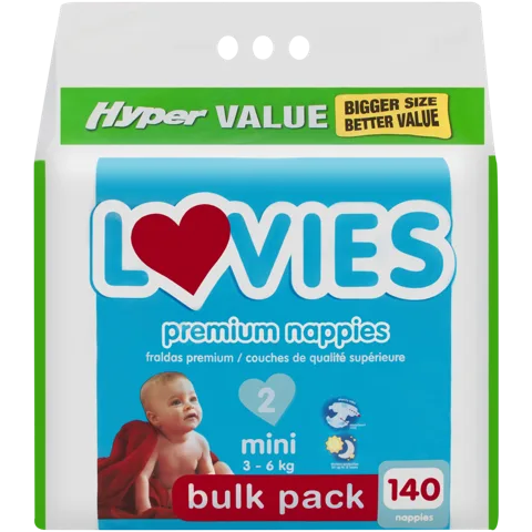 DIAPERS BULK PACK MINI HYPER VALUE 140S