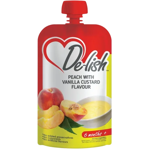 BABY CUSTARD DELISH 110ML POUCH, PEACH