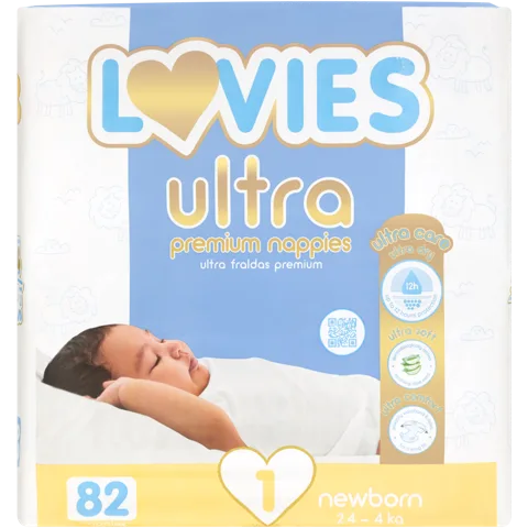 DIAPERS NBORN S1 V PACK LOVIES ULTRA 82S